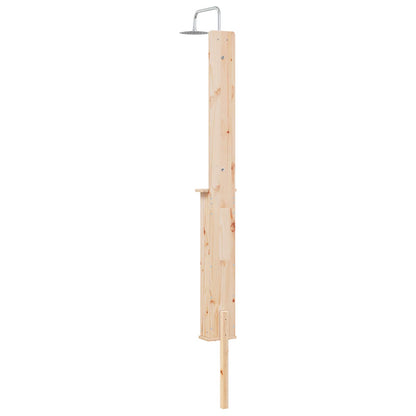 vidaXL Outdoor Shower 246 cm Solid Pine Wood and Stainless Steel
