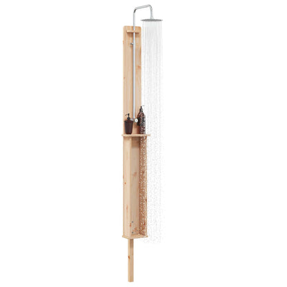 vidaXL Outdoor Shower 246 cm Solid Pine Wood and Stainless Steel
