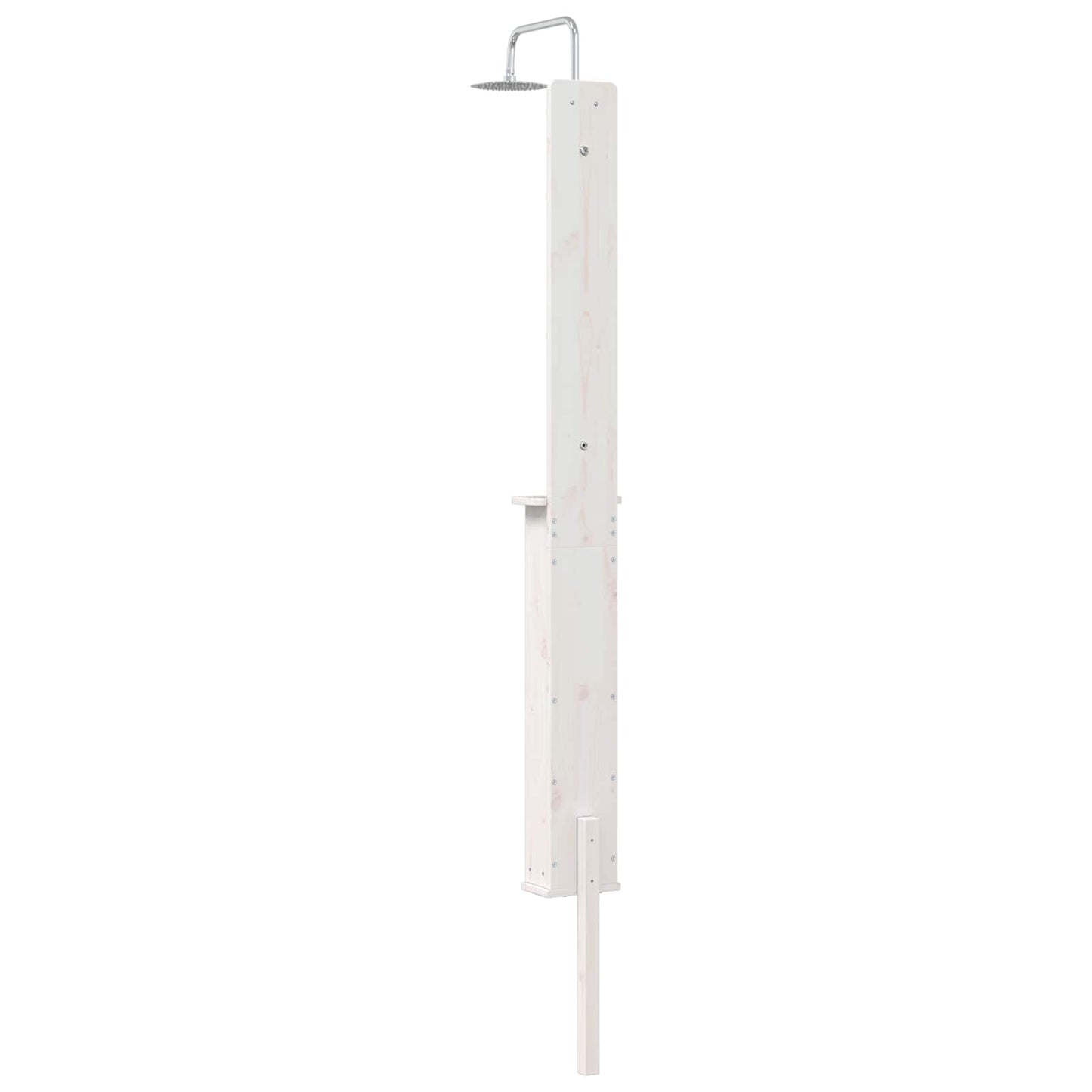 vidaXL Outdoor Shower 246 cm Solid Pine Wood and Stainless Steel White