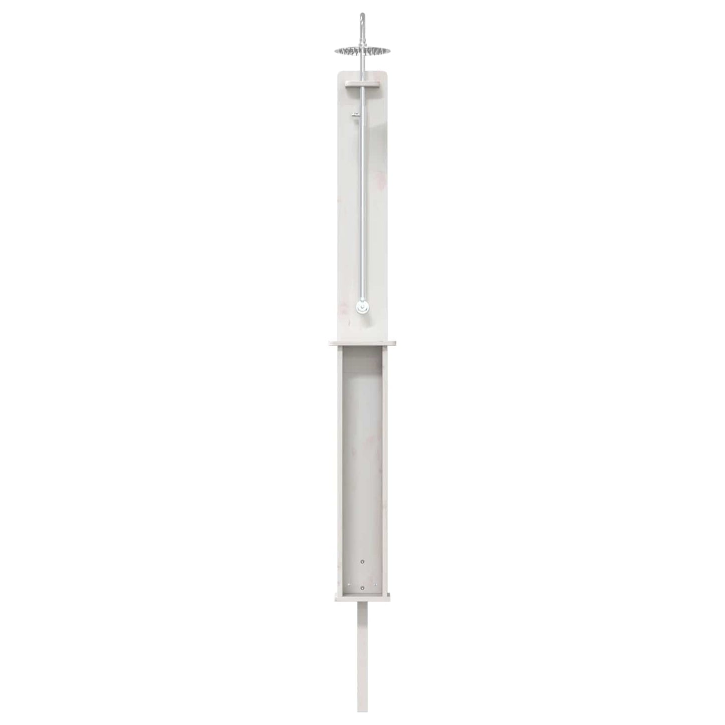 vidaXL Outdoor Shower 246 cm Solid Pine Wood and Stainless Steel White