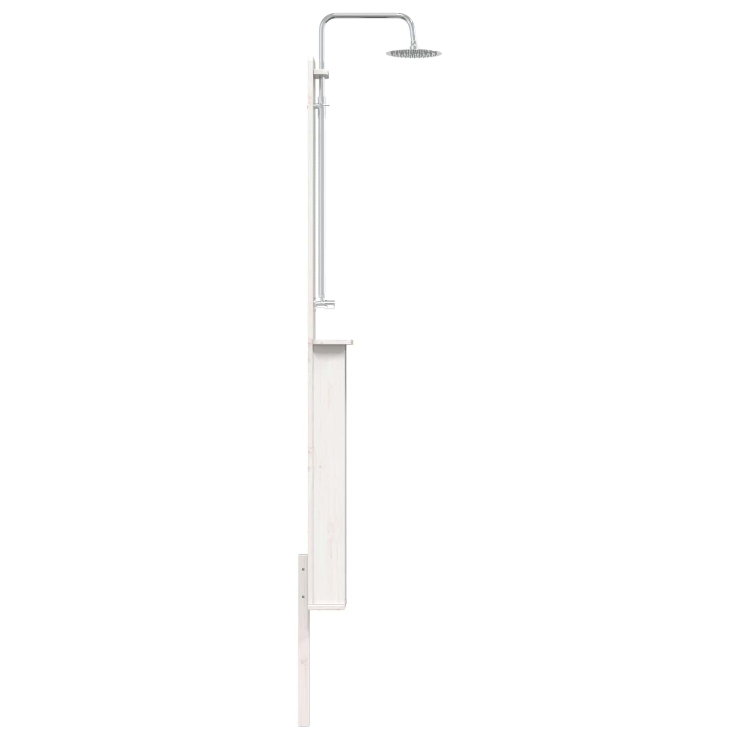 vidaXL Outdoor Shower 246 cm Solid Pine Wood and Stainless Steel White