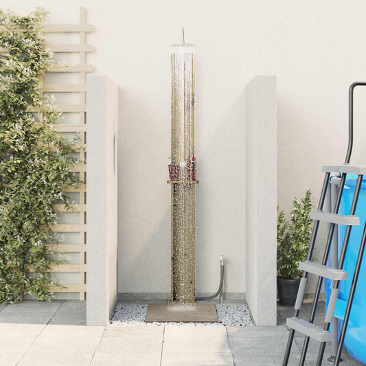 vidaXL Outdoor Shower 246 cm Impregnated Pine Wood and Stainless Steel