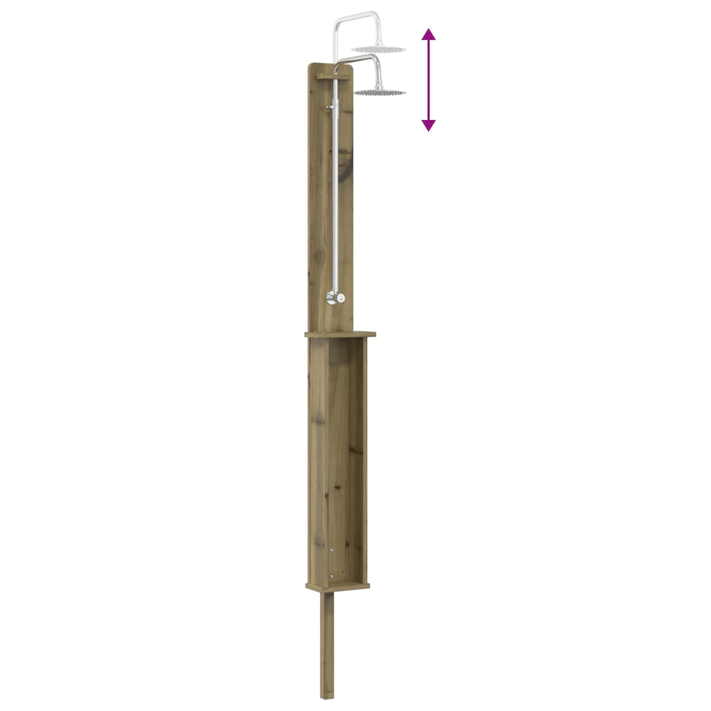 vidaXL Outdoor Shower 246 cm Impregnated Pine Wood and Stainless Steel