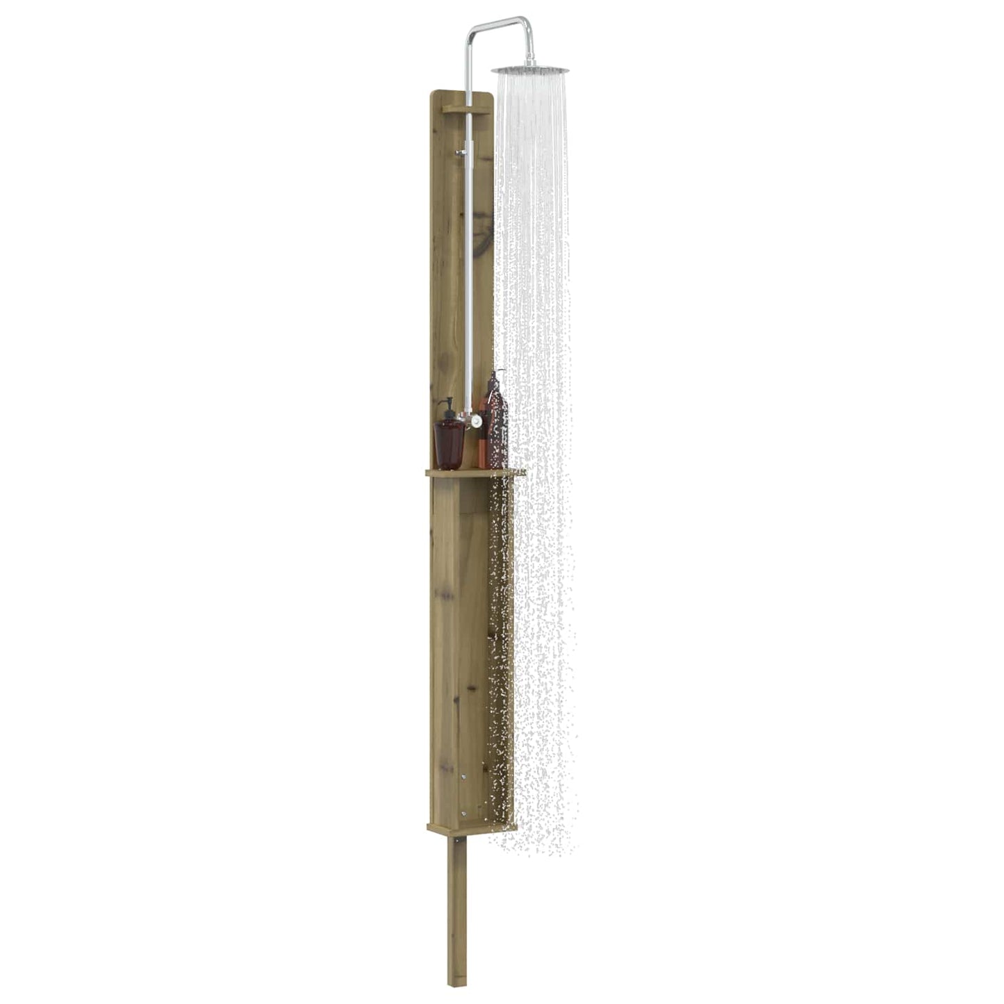 vidaXL Outdoor Shower 246 cm Impregnated Pine Wood and Stainless Steel