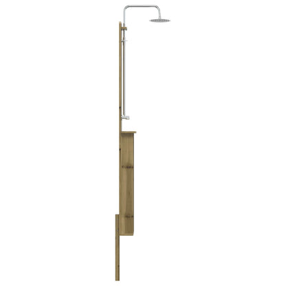 vidaXL Outdoor Shower 246 cm Impregnated Pine Wood and Stainless Steel