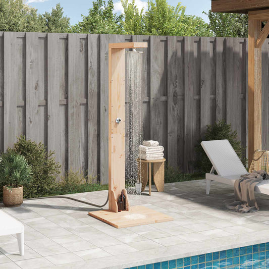 vidaXL Outdoor Shower 210 cm Solid Pine Wood and Stainless Steel
