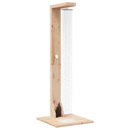 vidaXL Outdoor Shower 210 cm Solid Pine Wood and Stainless Steel