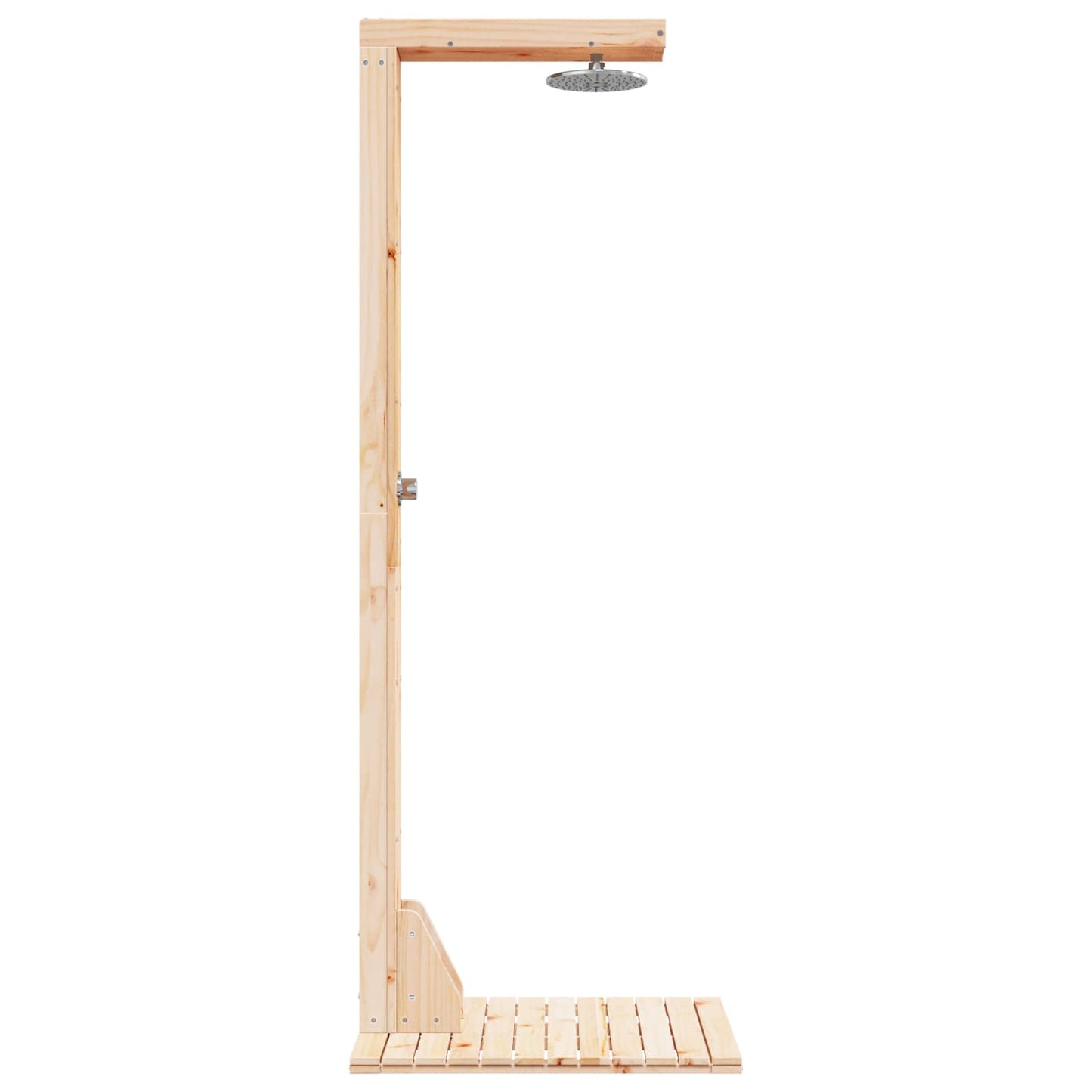 vidaXL Outdoor Shower 210 cm Solid Pine Wood and Stainless Steel