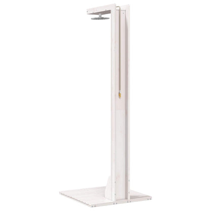 vidaXL Outdoor Shower 210 cm Solid Pine Wood and Stainless Steel White