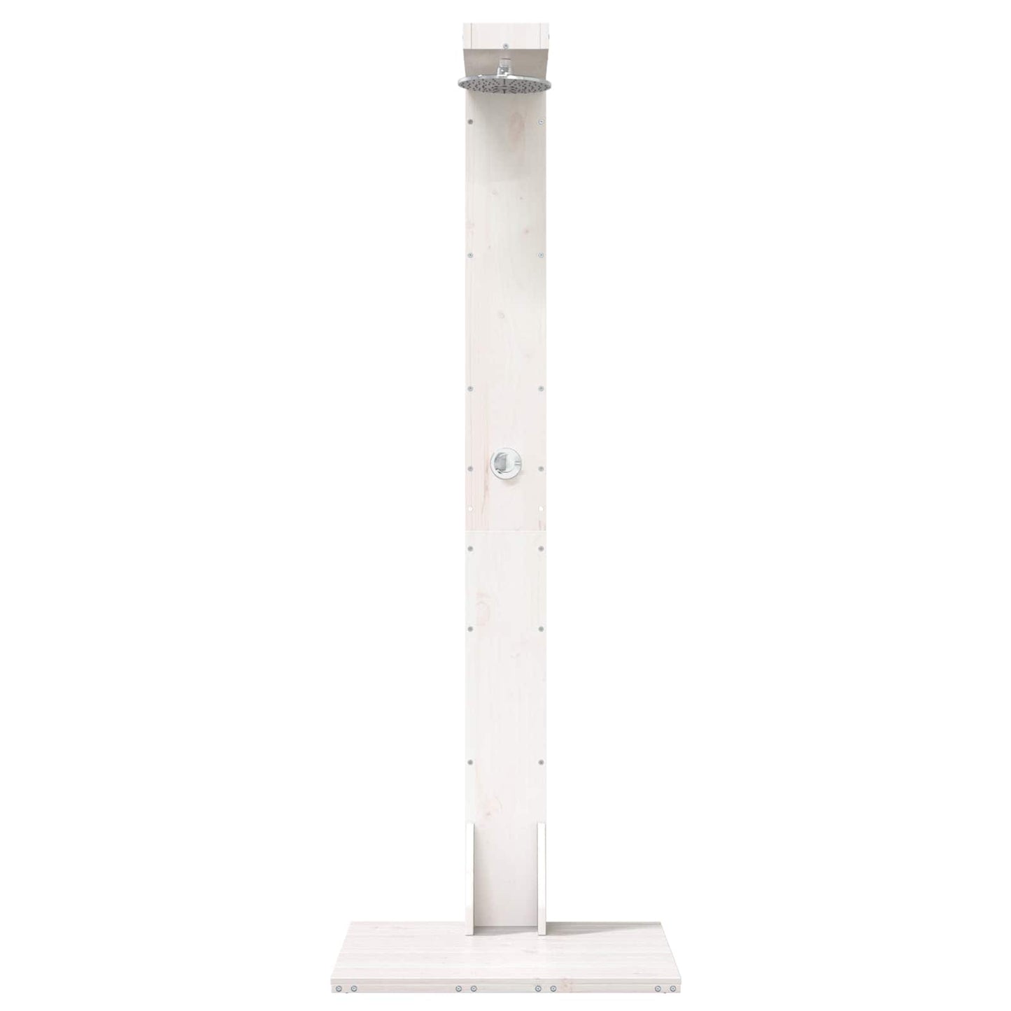 vidaXL Outdoor Shower 210 cm Solid Pine Wood and Stainless Steel White