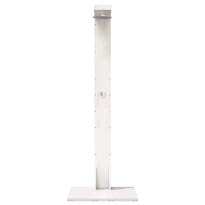 vidaXL Outdoor Shower 210 cm Solid Pine Wood and Stainless Steel White