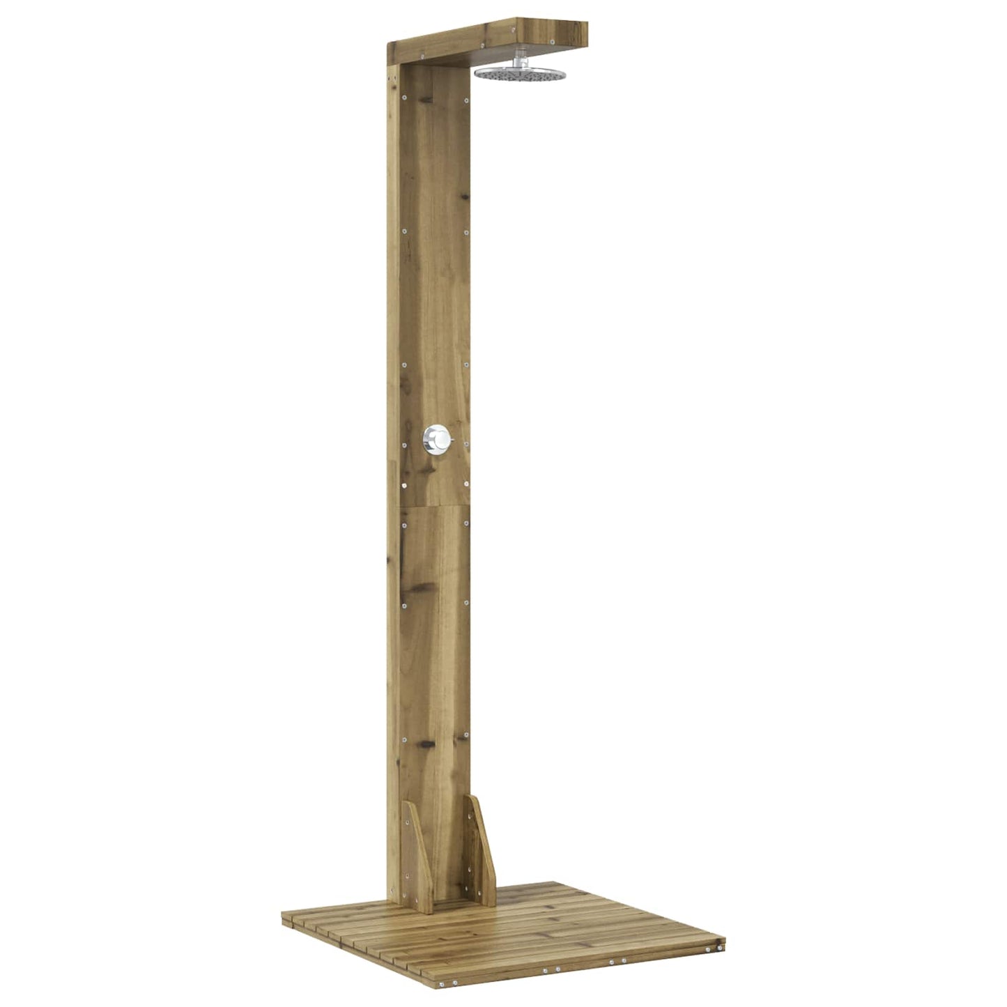 vidaXL Outdoor Shower 210 cm Impregnated Pine Wood and Stainless Steel
