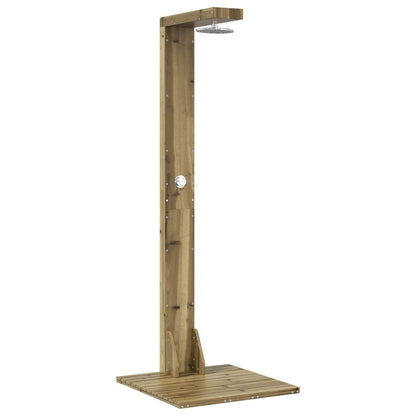 vidaXL Outdoor Shower 210 cm Impregnated Pine Wood and Stainless Steel