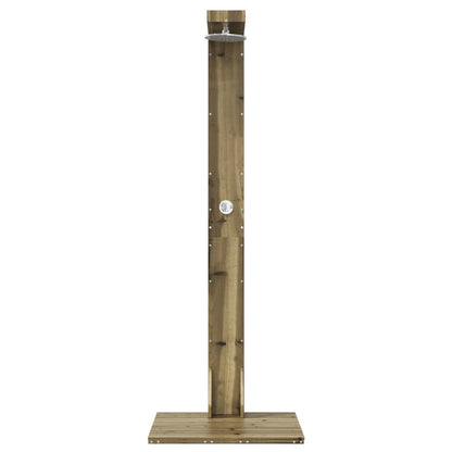 vidaXL Outdoor Shower 210 cm Impregnated Pine Wood and Stainless Steel