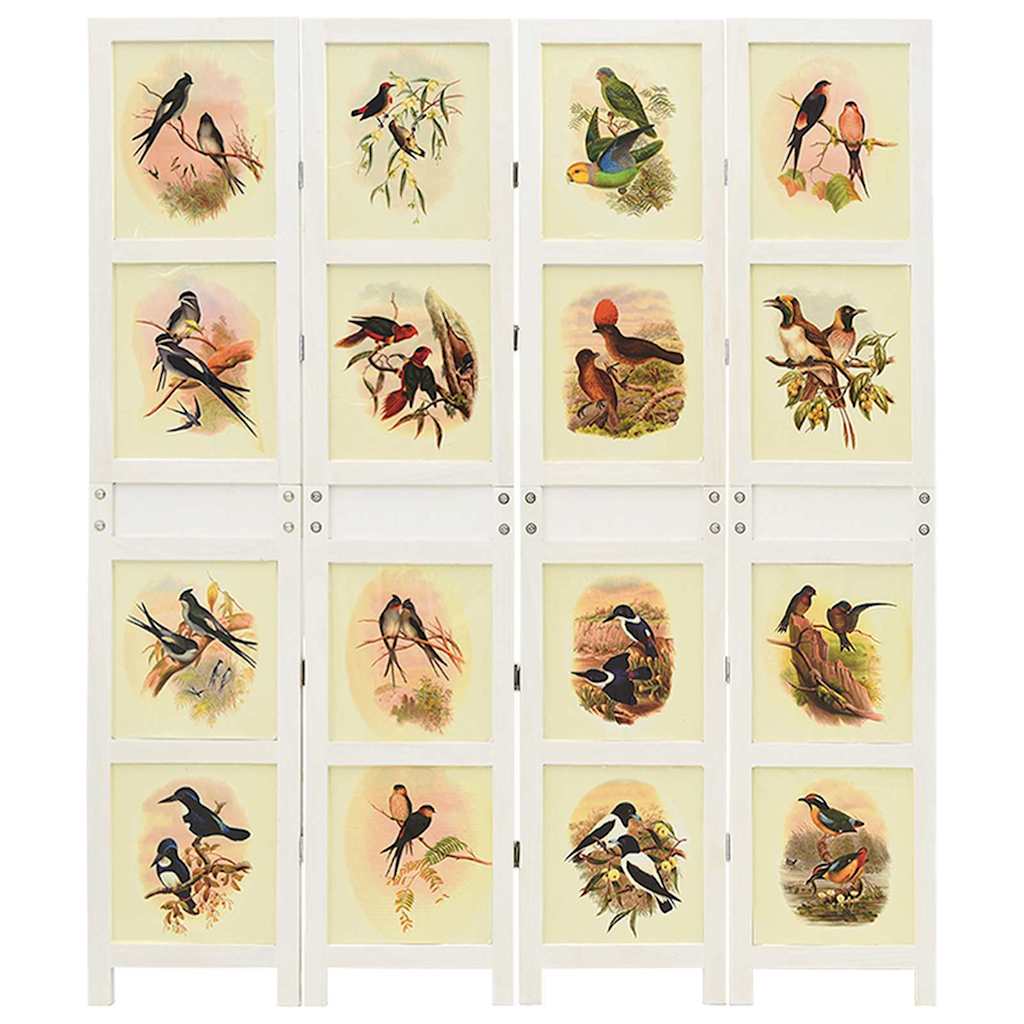 vidaXL Romdivider Panel Folding White 141.5 x 165 cm MDF