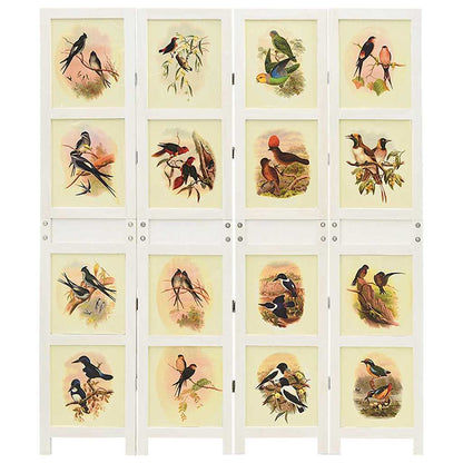 vidaXL Romdivider Panel Folding White 141.5 x 165 cm MDF