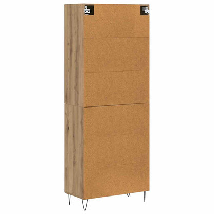 vidaXL Highboard 2 pcs Artisan Oak Engineered Wood and Glass
