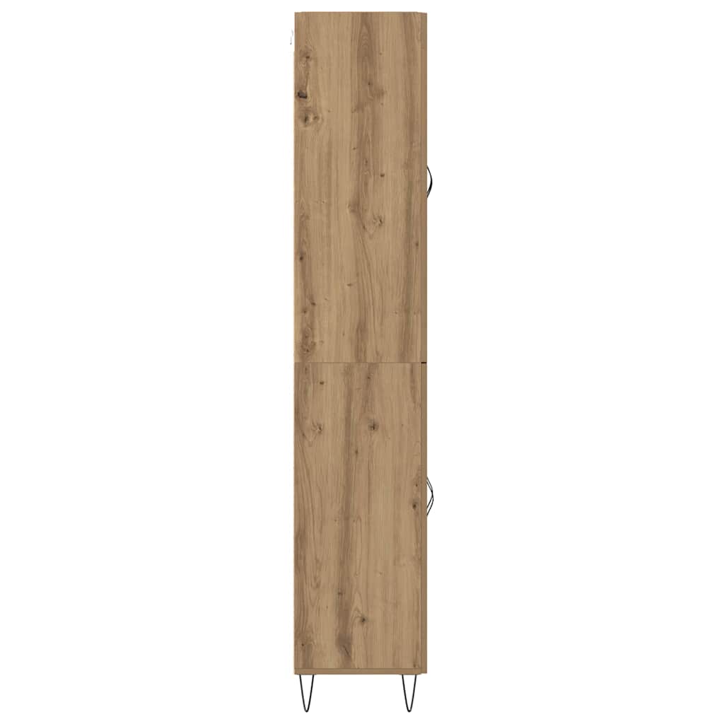 vidaXL Highboard 2 pcs Artisan Oak Engineered Wood and Glass