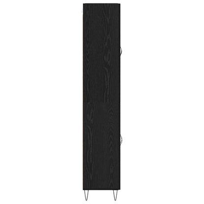 vidaXL Highboard 2 pcs Black Oak Engineered Wood and Glass