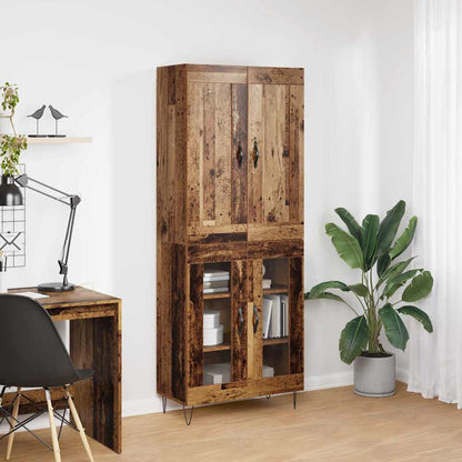 vidaXL Highboard Old Wood 69.5 x 34 x 180 cm Engineered Wood