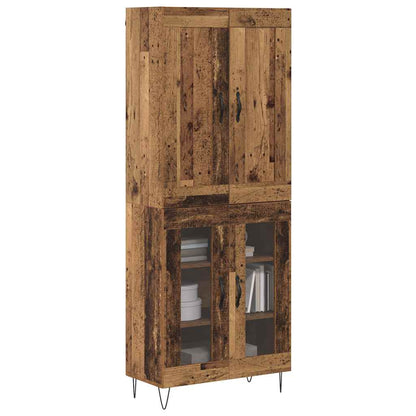 vidaXL Highboard Old Wood 69.5 x 34 x 180 cm Engineered Wood