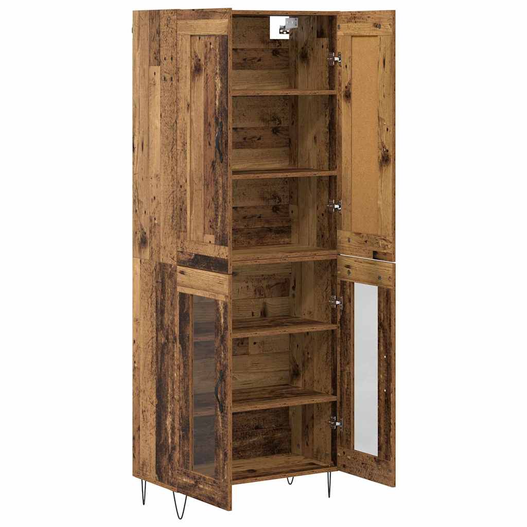 vidaXL Highboard Old Wood 69.5 x 34 x 180 cm Engineered Wood