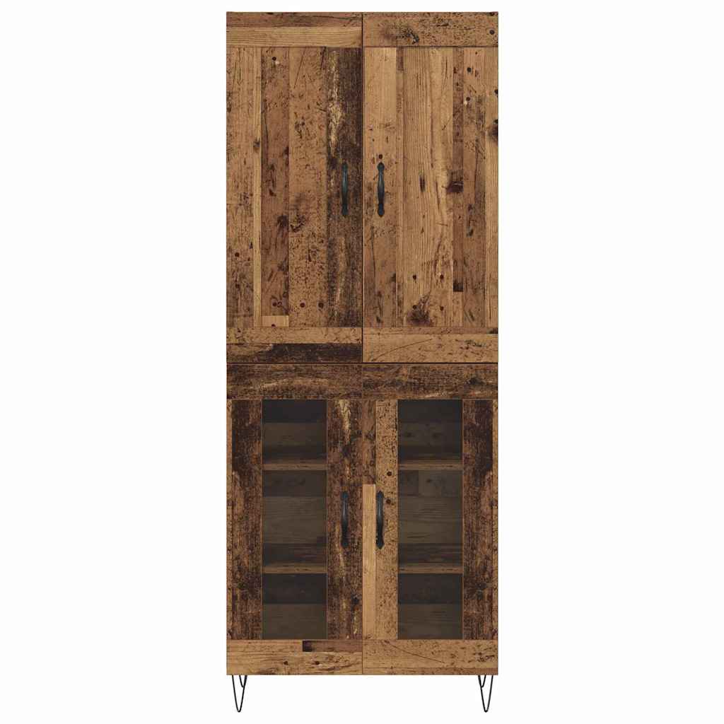 vidaXL Highboard Old Wood 69.5 x 34 x 180 cm Engineered Wood