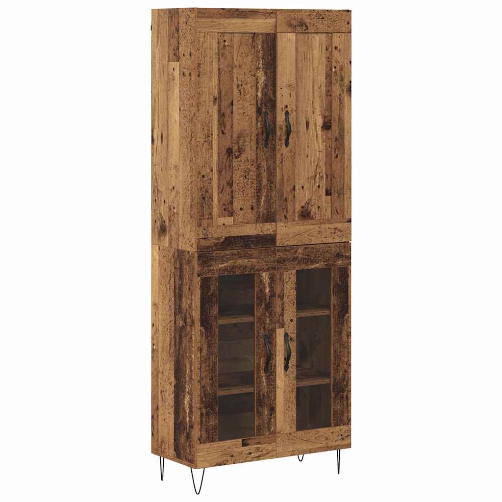 vidaXL Highboard Old Wood 69.5 x 34 x 180 cm Engineered Wood