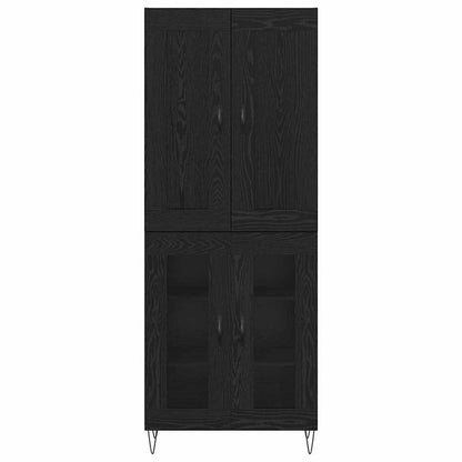 vidaXL Highboard Black Oak 69.5 x 34 x 180 cm Engineered Wood