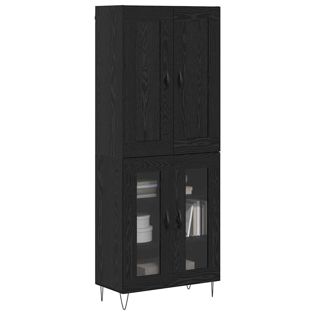 vidaXL Highboard Black Oak 69.5 x 34 x 180 cm Engineered Wood