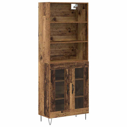 vidaXL Highboard 2 pcs Old Wood Engineered Wood