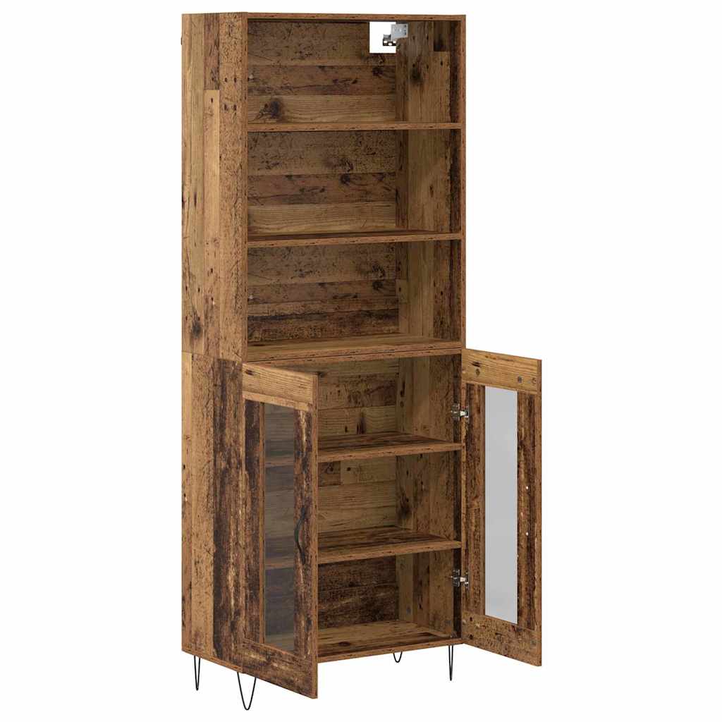 vidaXL Highboard 2 pcs Old Wood Engineered Wood