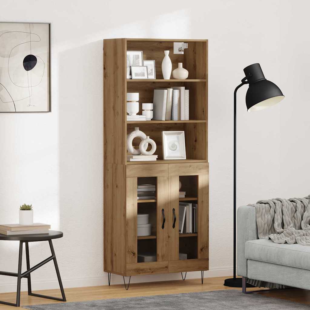 vidaXL Highboard 2 pcs Artisan Oak Engineered Wood