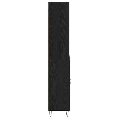 vidaXL Highboard 2 pcs Black Oak Engineered Wood