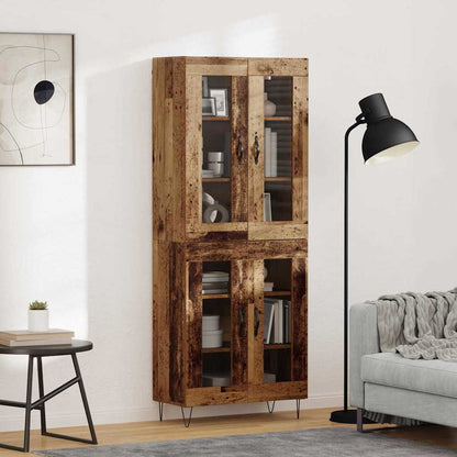 vidaXL Highboard Old Wood 69.5 x 34 x 180 cm Engineered Wood
