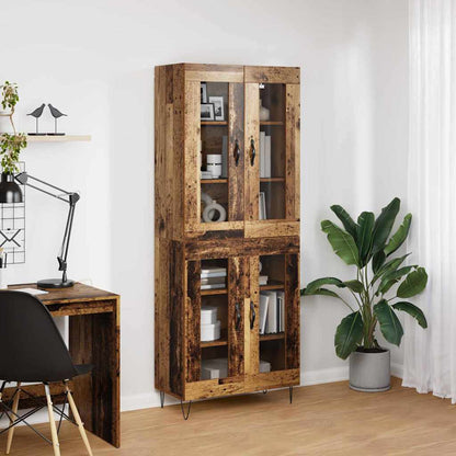 vidaXL Highboard Old Wood 69.5 x 34 x 180 cm Engineered Wood