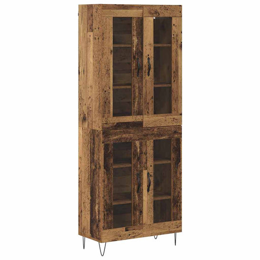 vidaXL Highboard Old Wood 69.5 x 34 x 180 cm Engineered Wood