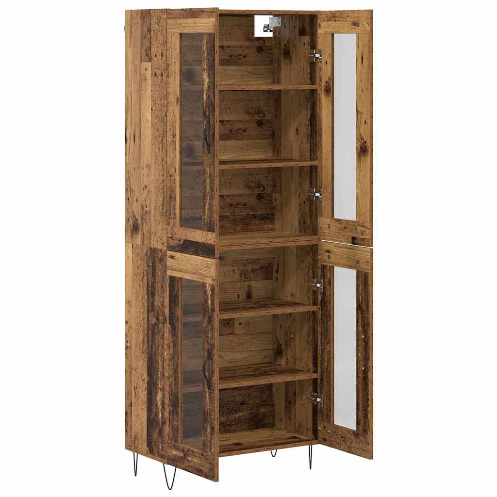 vidaXL Highboard Old Wood 69.5 x 34 x 180 cm Engineered Wood