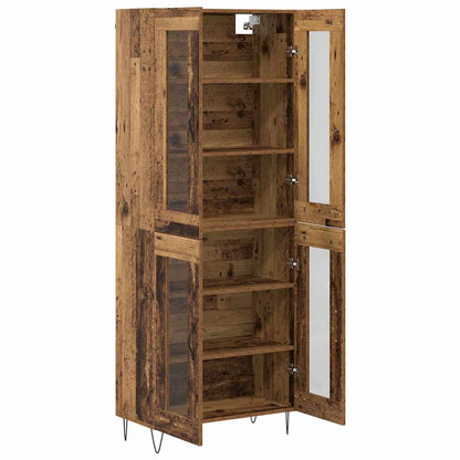 vidaXL Highboard Old Wood 69.5 x 34 x 180 cm Engineered Wood