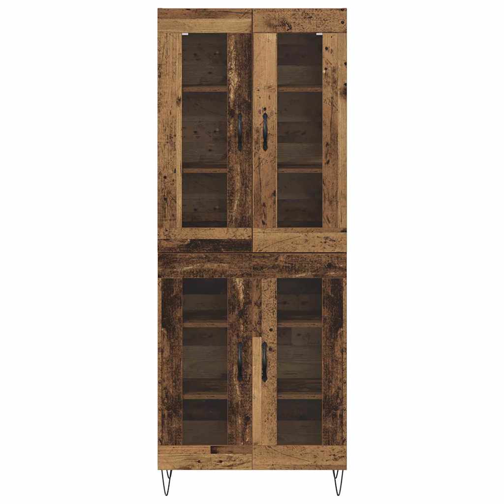 vidaXL Highboard Old Wood 69.5 x 34 x 180 cm Engineered Wood