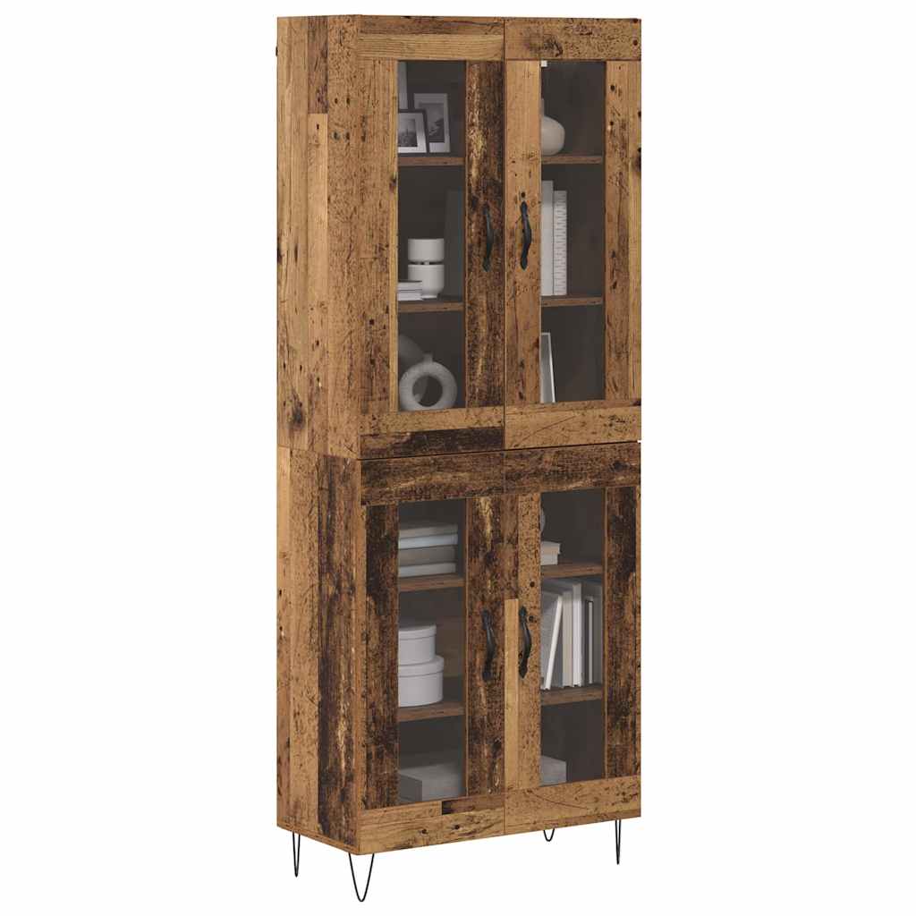 vidaXL Highboard Old Wood 69.5 x 34 x 180 cm Engineered Wood