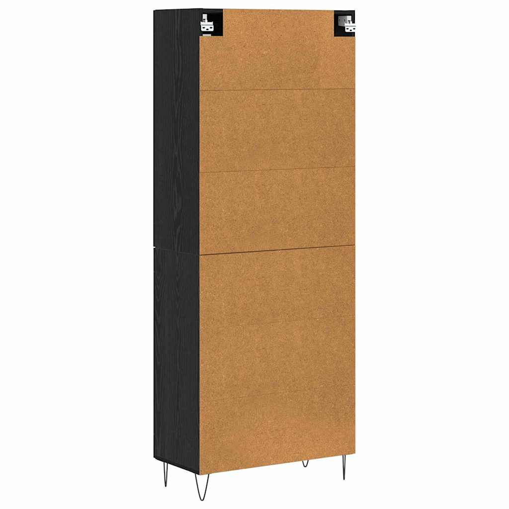 vidaXL Highboard Black Oak 69.5 x 34 x 180 cm Engineered Wood