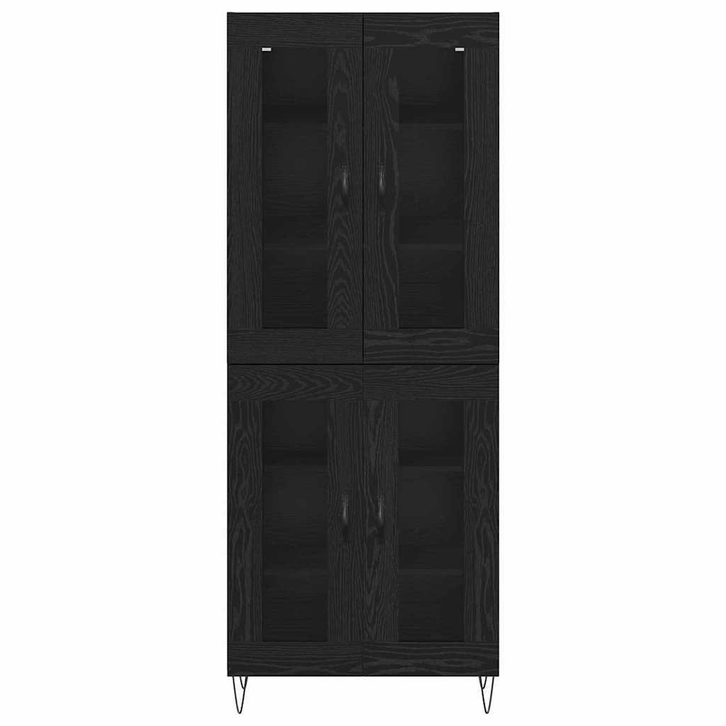 vidaXL Highboard Black Oak 69.5 x 34 x 180 cm Engineered Wood
