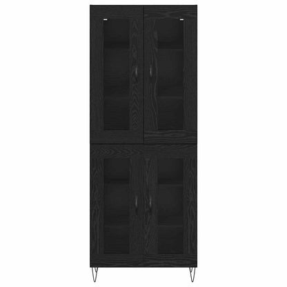 vidaXL Highboard Black Oak 69.5 x 34 x 180 cm Engineered Wood