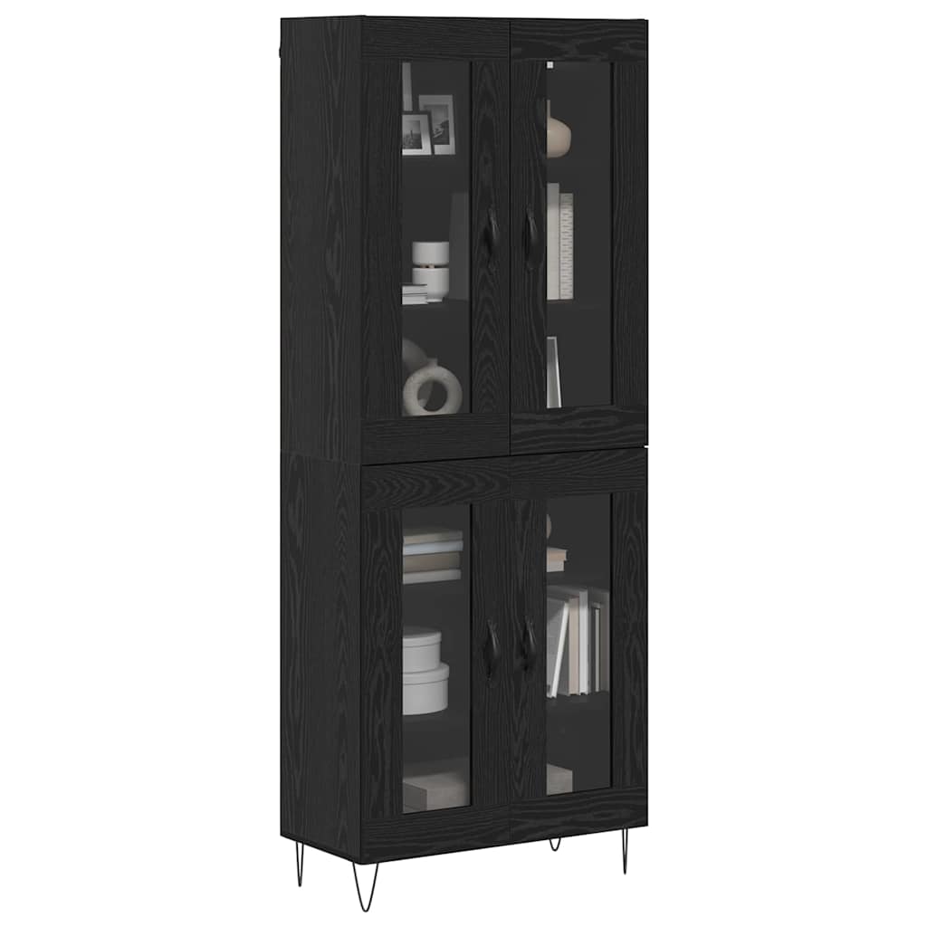 vidaXL Highboard Black Oak 69.5 x 34 x 180 cm Engineered Wood