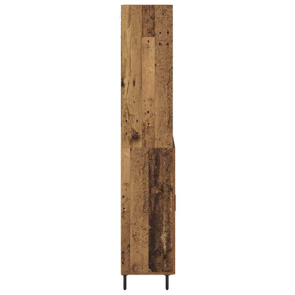 vidaXL Highboard Old Wood 69.5 x 34 x 180 cm Engineered Wood and Glass