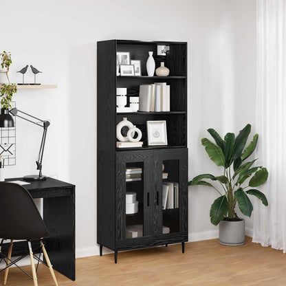 vidaXL Highboard Black Oak 69.5 x 34 x 180 cm