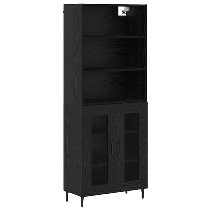 vidaXL Highboard Black Oak 69.5 x 34 x 180 cm