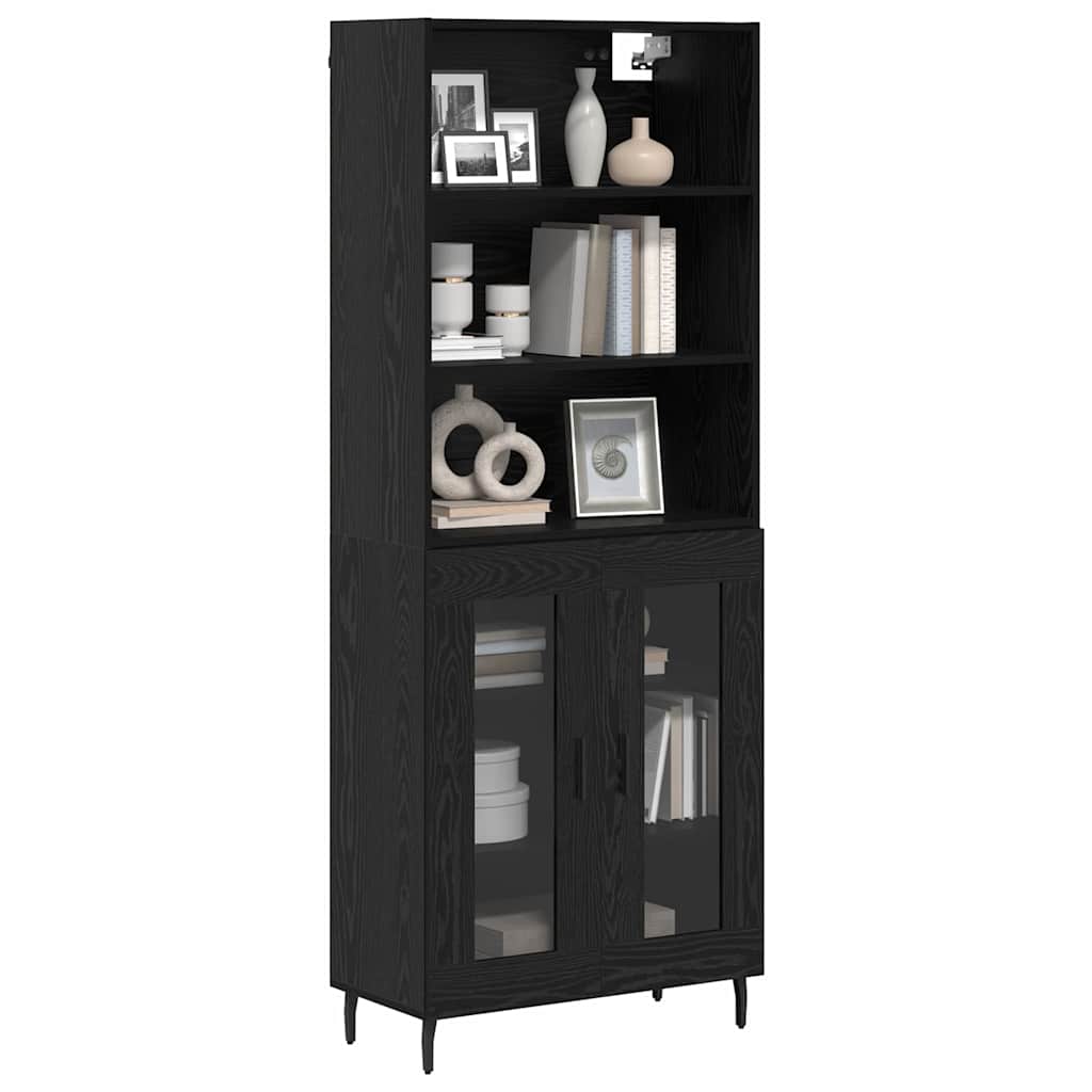 vidaXL Highboard Black Oak 69.5 x 34 x 180 cm