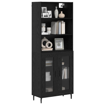 vidaXL Highboard Black Oak 69.5 x 34 x 180 cm